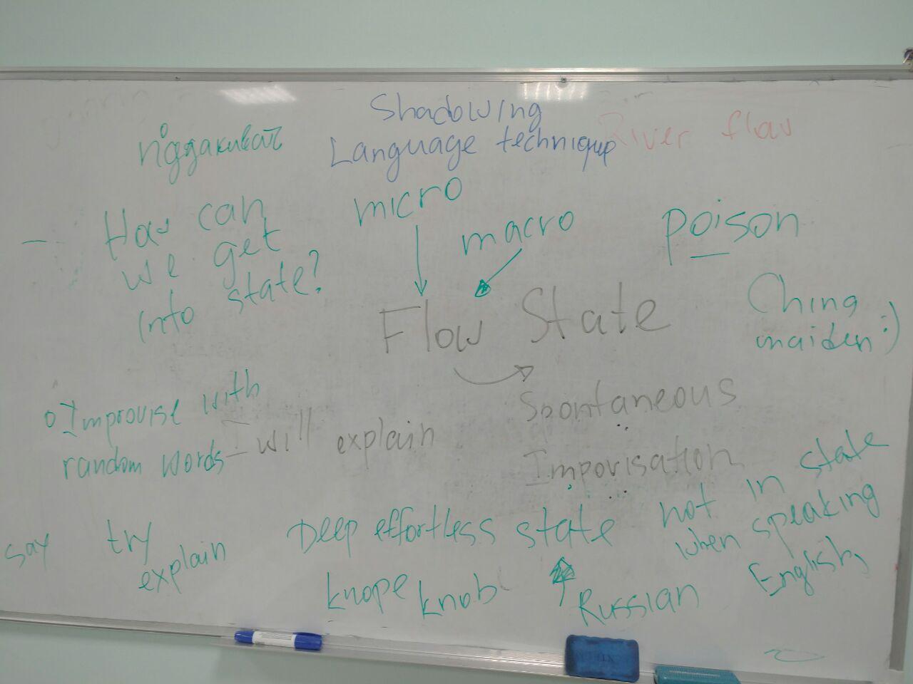 The picture of the whiteboard of today's lesson.